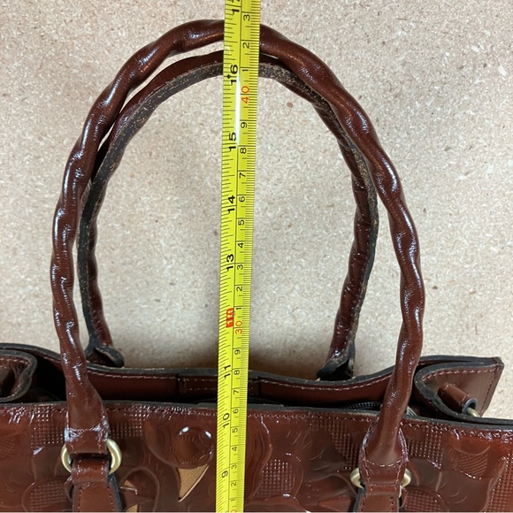 PATRICIA NASH Leather Primrose Satchel BOHO Brown Tooled Bag Floral & Gold - Picture 15 of 15